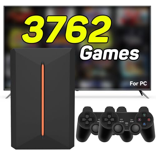 Retro Gaming Console 500G Hard Drive with 3762 Games, 14 Emulators Emulator Console HDD with LBOX Game Systems, Plug and Play Video Games Video Game Console for PC with 2 Wireless Gamepad