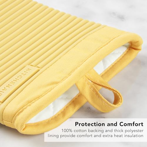 KITCHENAID Ribbed Soft Silicone Oven Mitt 2-Pack Set, 7.5