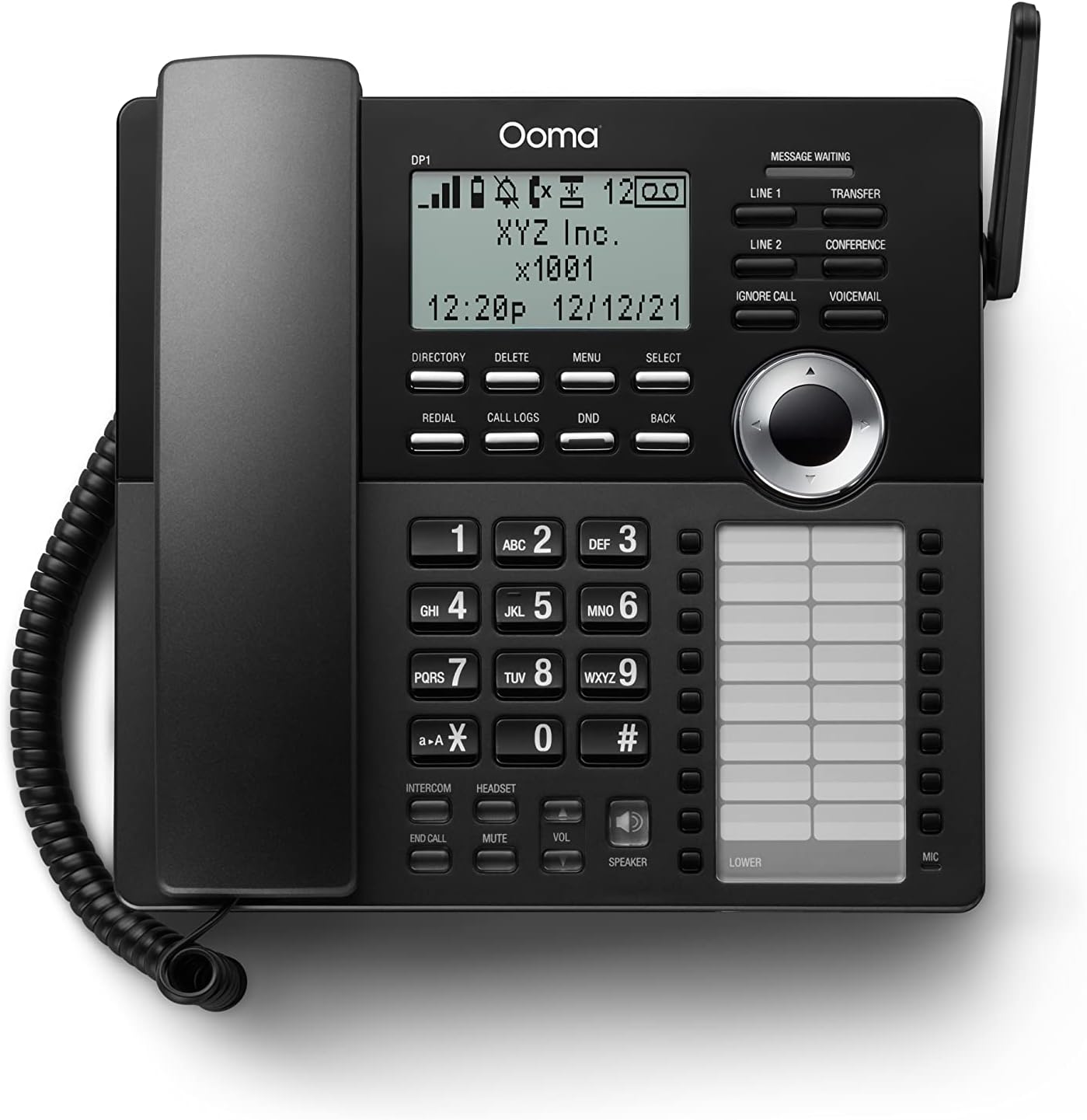 Ooma Office DP1-O Business Desk Phone –Connects wirelessly to Ooma Office base station. Works with Ooma Office cloud-based VoIP phone service for small business, Black.