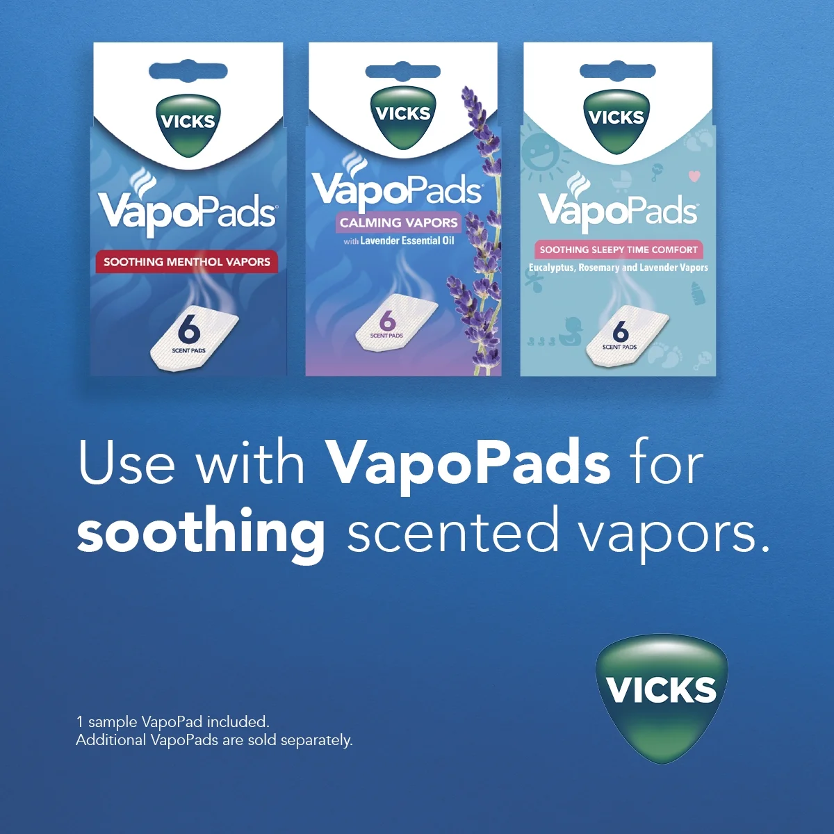 Vicks 1 gal 400 sq ft Cool Moisture Humidifier with UV Technology, V3900, Blue/White