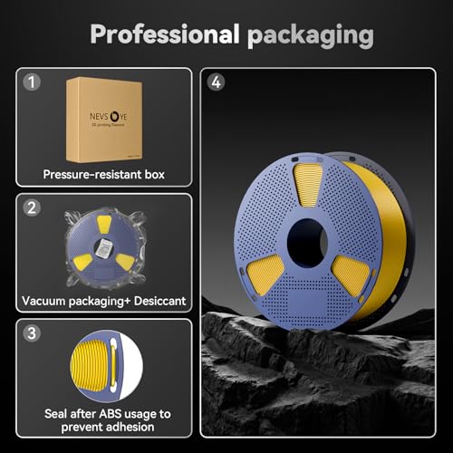 3D Printer Filament, ABS Filament 1.75mm, High Strength and Toughness, Dimensional Accuracy +/- 0.02mm, 1kg(2.2lbs) 3D Printing Filament (Gold)