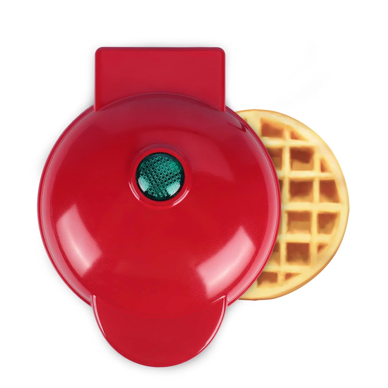 Mini waffle maker, 4 inch Portable Electric Non-Stick Waffle Iron, suitable for making waffles, pancakes, Paninis and other delicious breakfasts.Red