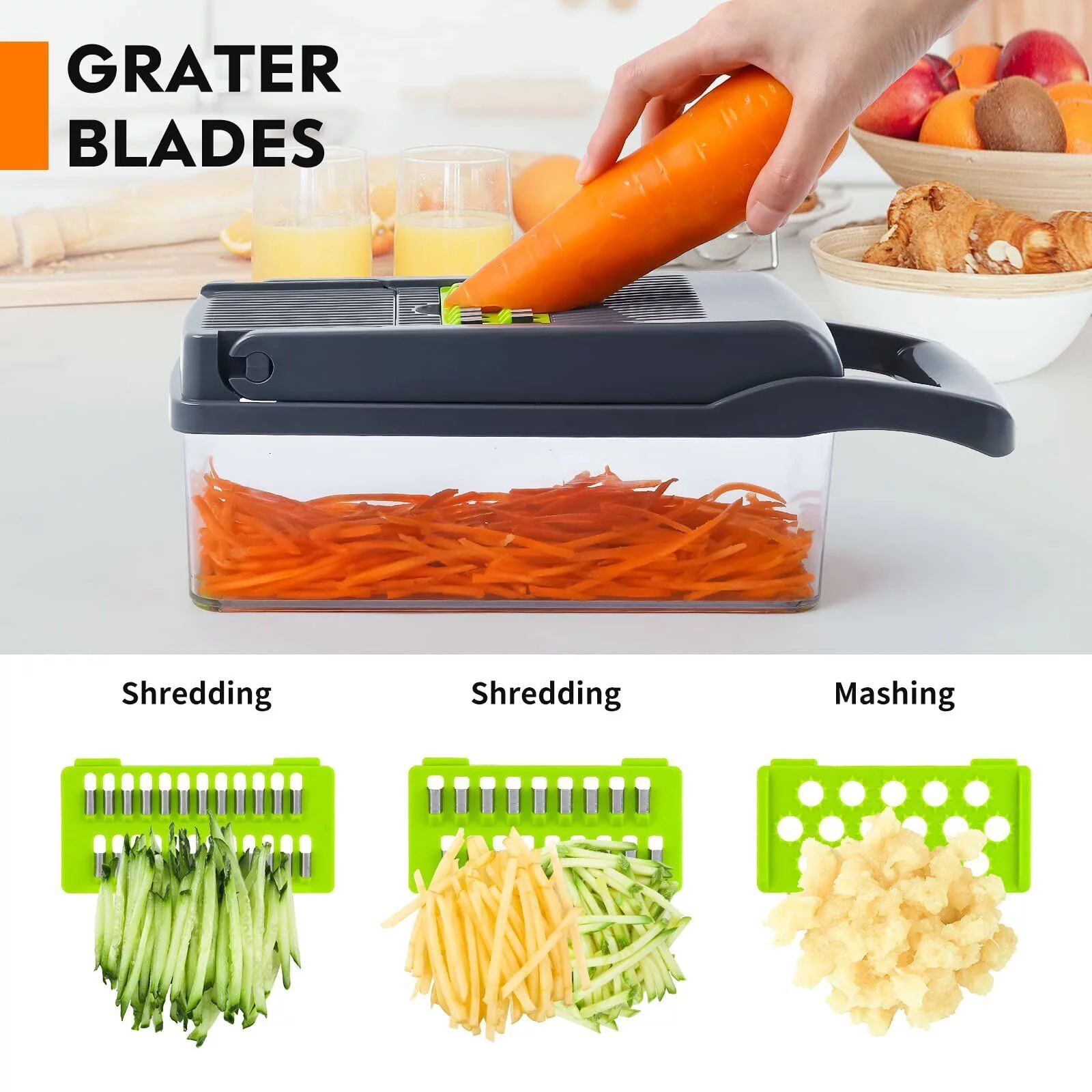 JahyShow 12 in 1 Vegetable Chopper Cutter,Mandoline Slicer Food Onion Veggie Dicer with Container