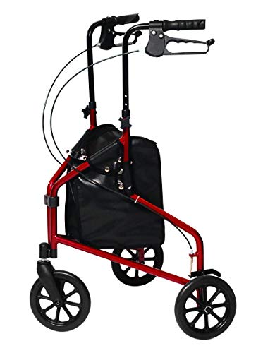 Lumex 3-Wheel Walker for Seniors, Foldable & Lightweight for Small & Tight Spaces