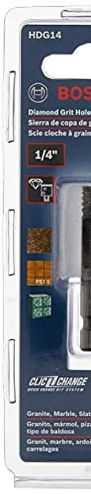 BOSCH HDG14 1/4 In. Diamond Hole Saw , Blue 1/4 Inch 1 Piece