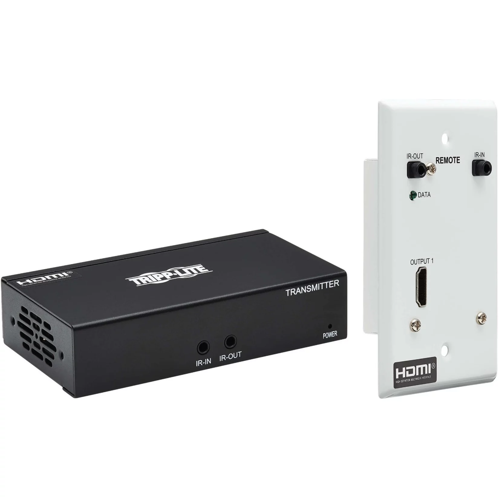 Tripp Lite HDMI Over Cat6 Extender Kit, Box Transmitter/Wall Plate Receiver, 4k 60 Hz, 4:4:4, Ir, Poc, HDR, HDCP 2.2, 230 Ft., Taa - Video/Audio Extender - HDMI - Over Cat 6 - Up to 230 Ft - Taa