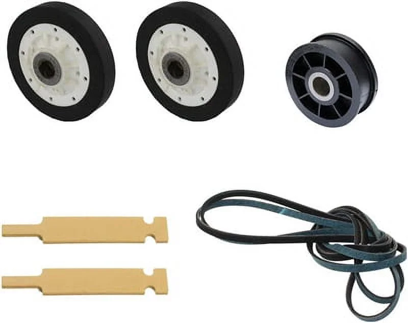 (37001042, 40111201, 37001298, Y54414) Dryer Maintenance Kit, Includes Two Rollers, Two Glides, a Roller, and a Belt, For Whirlpool, Maytag, Amana, Speed Queen, and Crosley