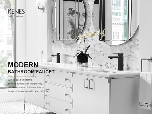 KENES Brushed Nickel Vessel Sink Facuet Single Handle Tall Bathroom Sink Faucet Vanity Bathroom Faucet Basin Mixer Tap with Water Supply Hose and Pop Up Sink Drain, LJ-9031A