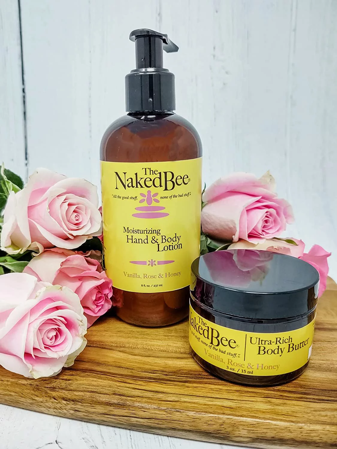 Naked Bee Hand & Body Lotion 8 Oz. - Vanilla Rose & Honey