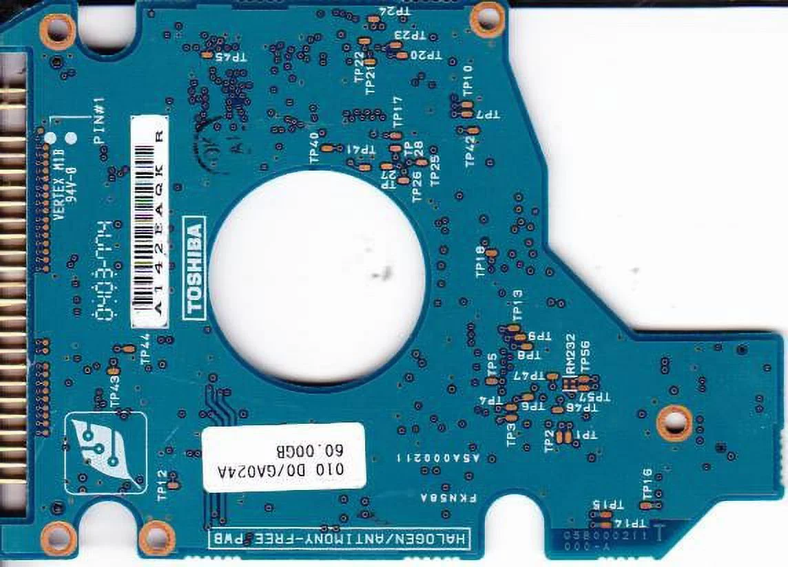 MK6021GAS, HDD2183 S ZE01 T, G5B000211000-A, Toshiba 60GB IDE 2.5 PCB