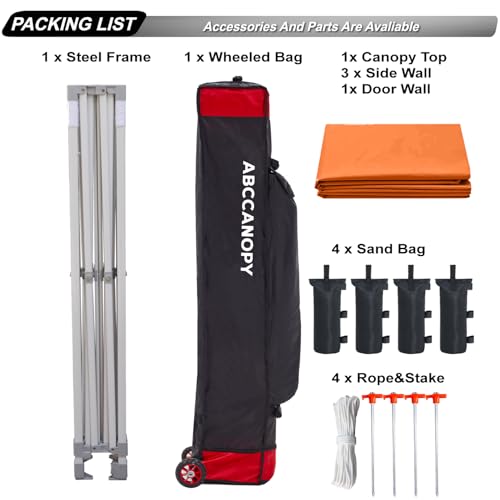 ABCCANOPY Easy Pop Up Canopy Tent with Sidewalls 10x10 Commercial -Series, White