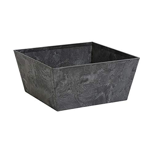 Novelty Ella Low Square Planter, 12-Inch, Black