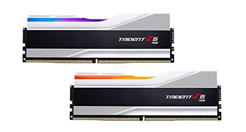 G.SKILL Trident Z5 RGB Series (Intel XMP 3.0) DDR5 RAM 64GB (2x32GB) 6000MT/s CL30-40-40-96 1.40V Desktop Computer Memory UDIMM - Matte White (F5-6000J3040G32GX2-TZ5RW)
