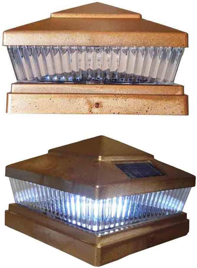 4 Pack Copper Square 6x6 Solar Powered LED Post Cap Lights PL248
