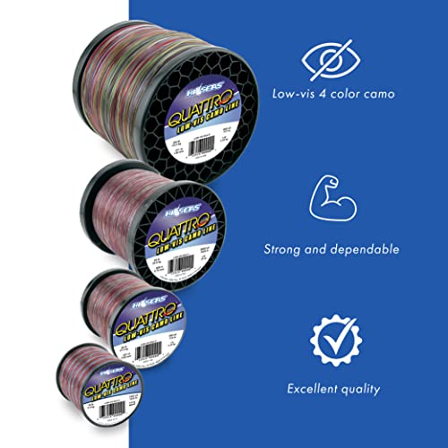 HI-SEAS Quattro Monofilament Fishing Line - Low-vis 4 Color Camo, Strong & Durable Performance Saltwater Main Line