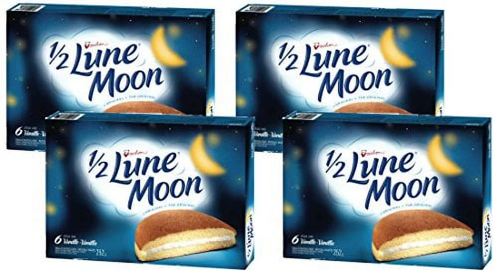 Vachon 1/2 Moon Vanilla Cakes (4 Box) 6 Cakes {Imported from Canada}