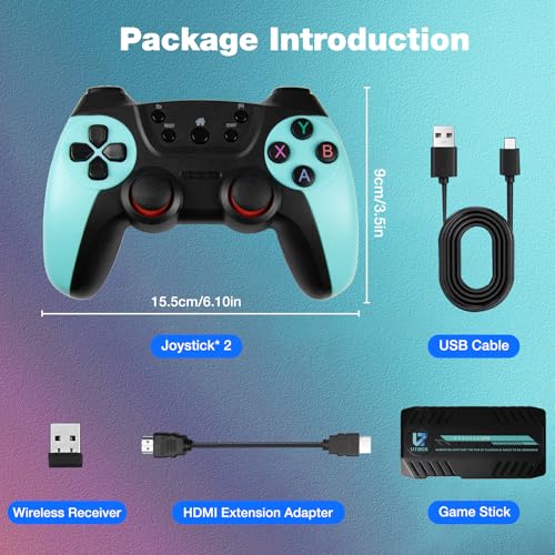 UTX 50000 Games in 1：Upgrades Retro Game Console Stick No Freeze Game Nostalgia Gaming Stick Dual 2.4G Wireless Controllers, Plug & Play TV Video Gaming Stick