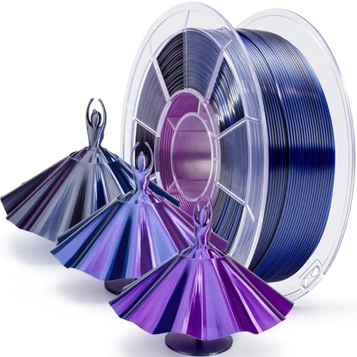 ZIRO 3D Printer Filament, Shiny PLA Fast Gradient Color Change, Glossy Color Change by Length PLA, Fit Most FDM 3D Printers, Dimensional Accuracy +/-0.03mm, 1KG/2.2lb Spool, Earth Tone(Silk)