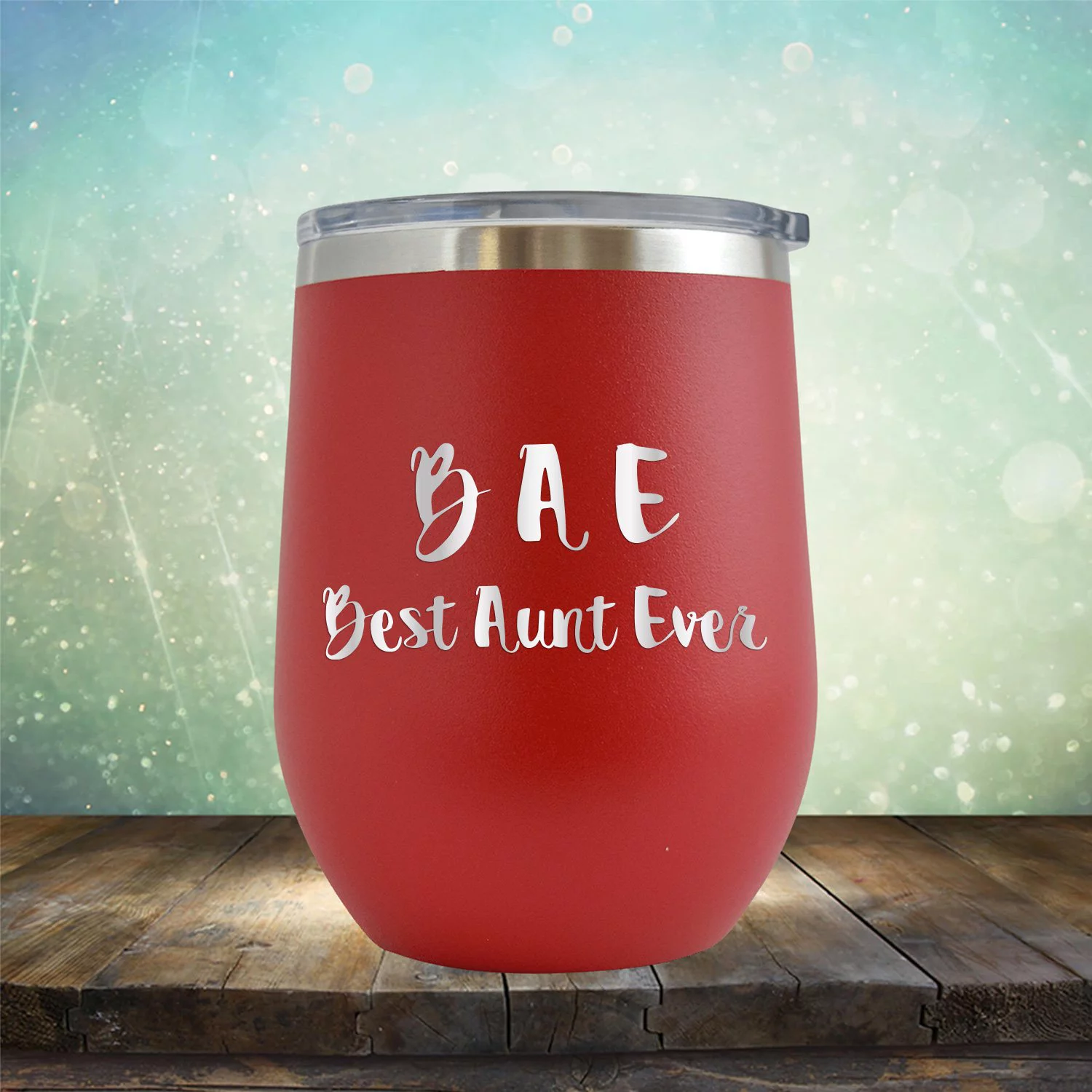 BAE Best Aunt Ever - Engraved 12 oz Red Wine Cup Unique Funny Birthday Gift Graduation Gifts for Men or Women Aunt auntie aunty