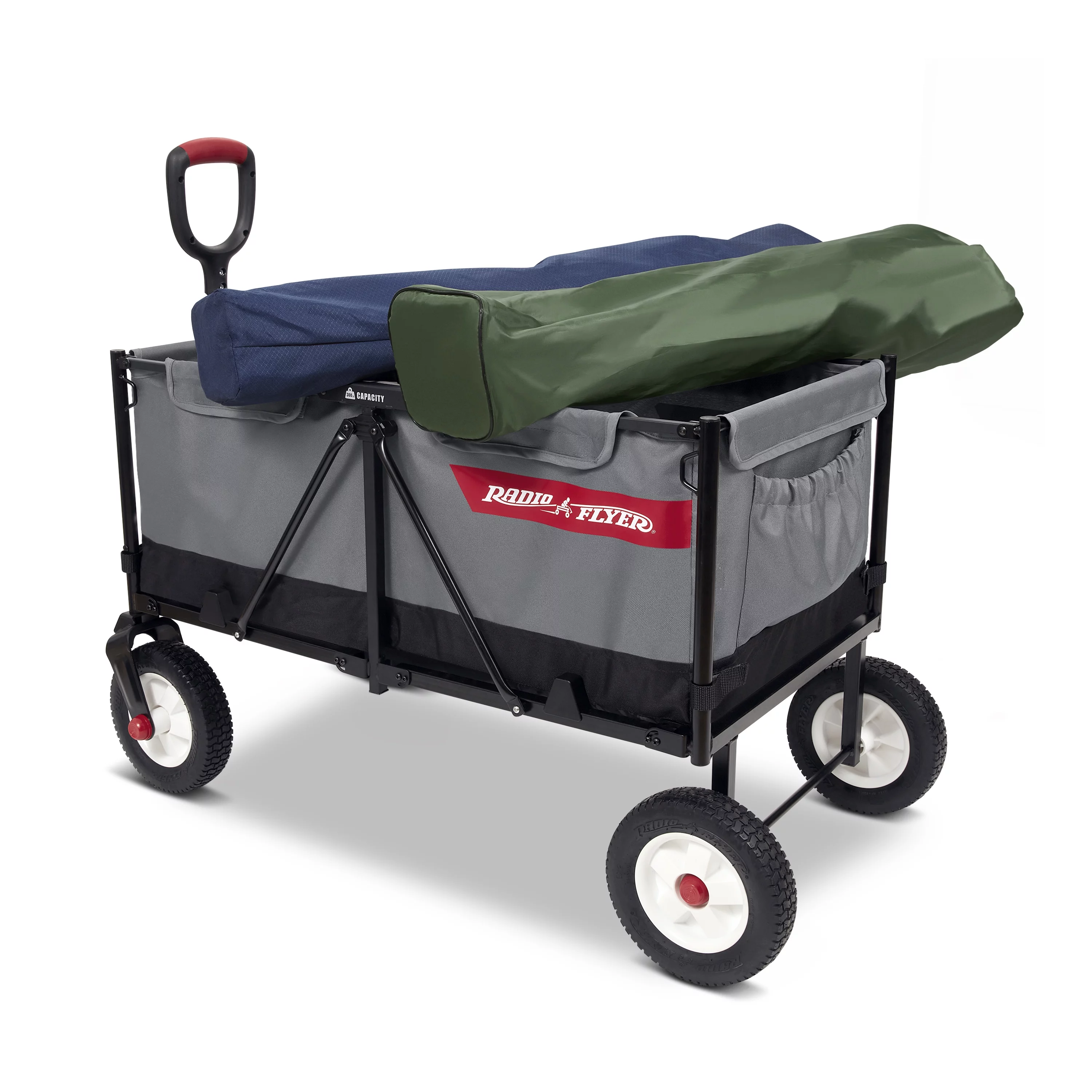 Radio Flyer, Beast EZ Fold Maximum Capacity Heavy-Duty Kid & Cargo, Gray Collapsible Utility Wagon