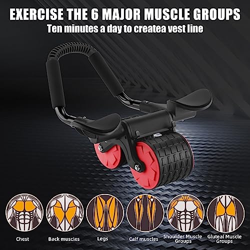 Uota Elbow Support Automatic Rebound Abdominal Wheel，Ab Roller for Abdominal Exercise Machine，Abs Workout Equipment，Dolly Core Strengthening Trainer Fitness Belly Training