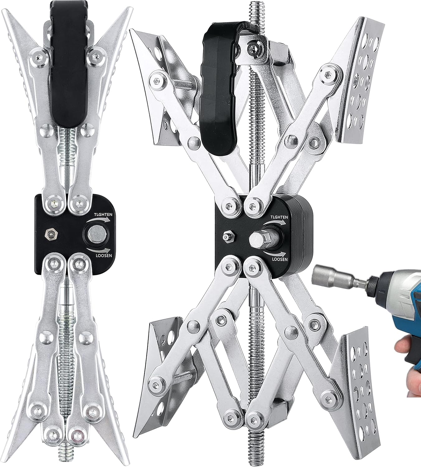 Maxchock X-Shaped Wheel Chock Stabilizer (Allow Drill Adjust) Tandem-Axle Trailer RV Tire Wheel Stop While Camping -Pair