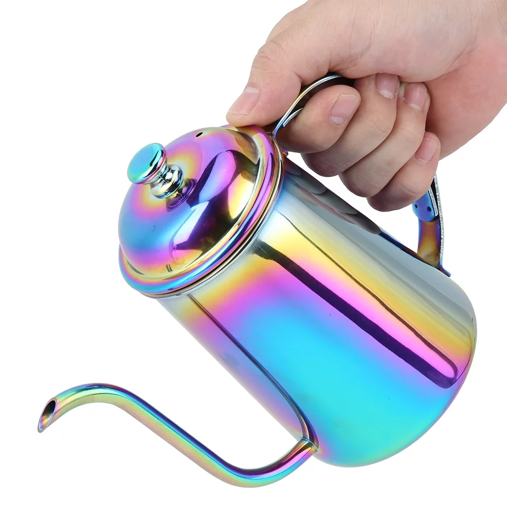NIKOU Coffee Pot Kettle Drip Hand Punch Pots Gooseneck Pot, 650ML Stainless Steel Maker Long Mouth