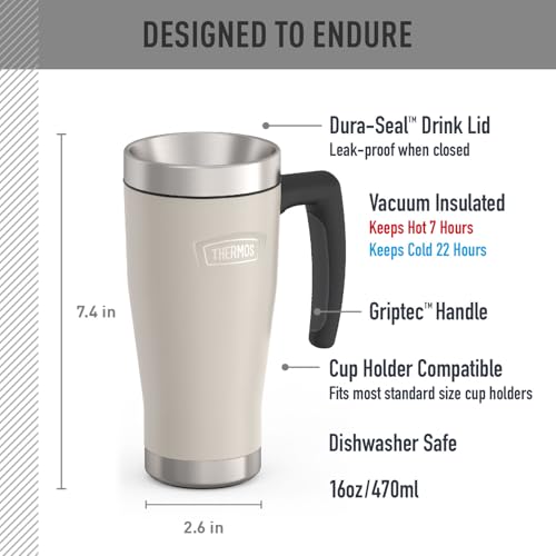 THERMOS ICON SERIES, Stainless Steel Mug, Granite, 16 oz