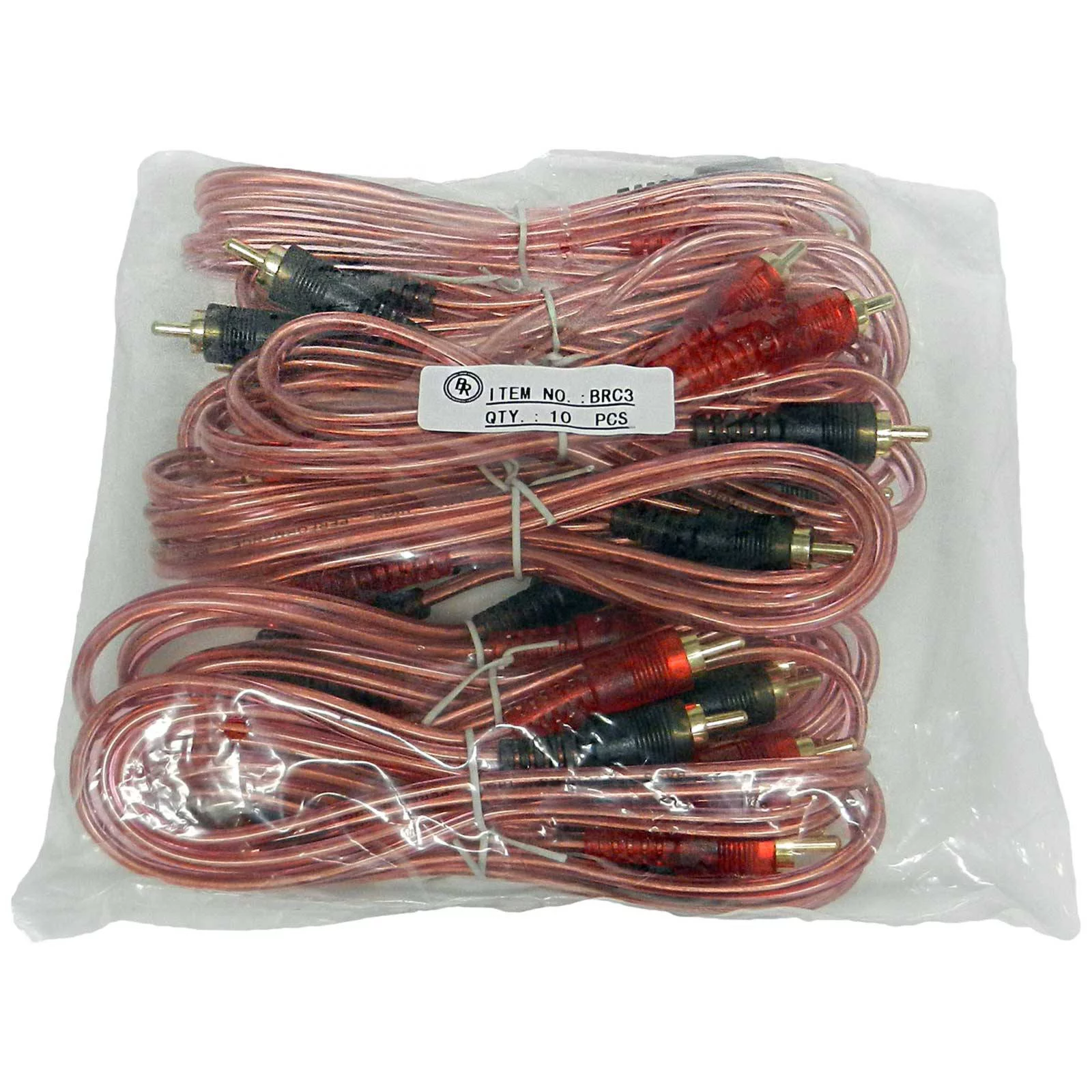 Bass Rockers 3ft Interconnect RCA Audio Cables (Bulk 10 Pack) - BRC3
