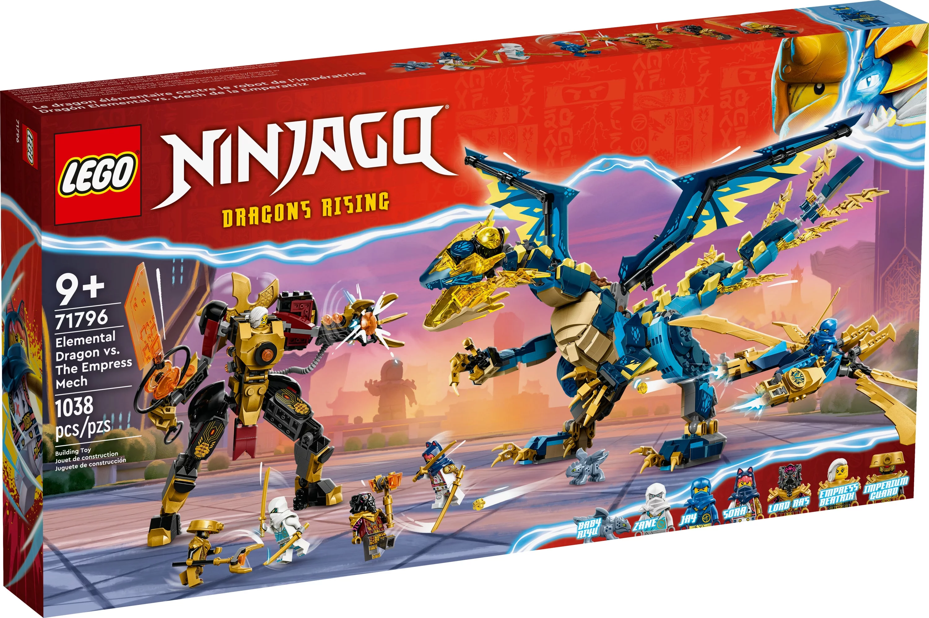 LEGO NINJAGO Elemental Dragon vs. The Empress Mech 71796 Building Toy Set, Features a Dragon, Mech, Ninja Flyer and 6 Minifigures, Gift for Boys and Girls Ages 9+ Who Love Ninja Warriors