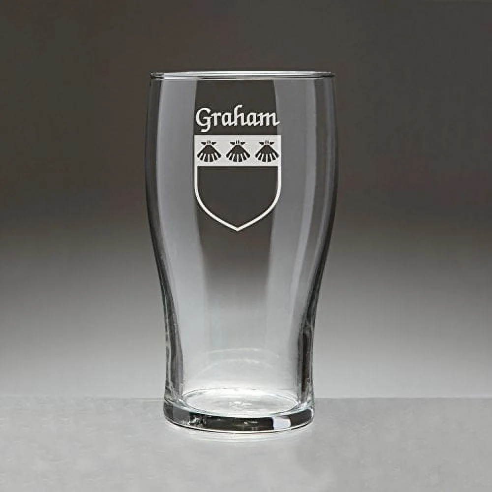 Graham Irish Coat of Arms Tavern Glasses - Set of 4 (Sand Etched)