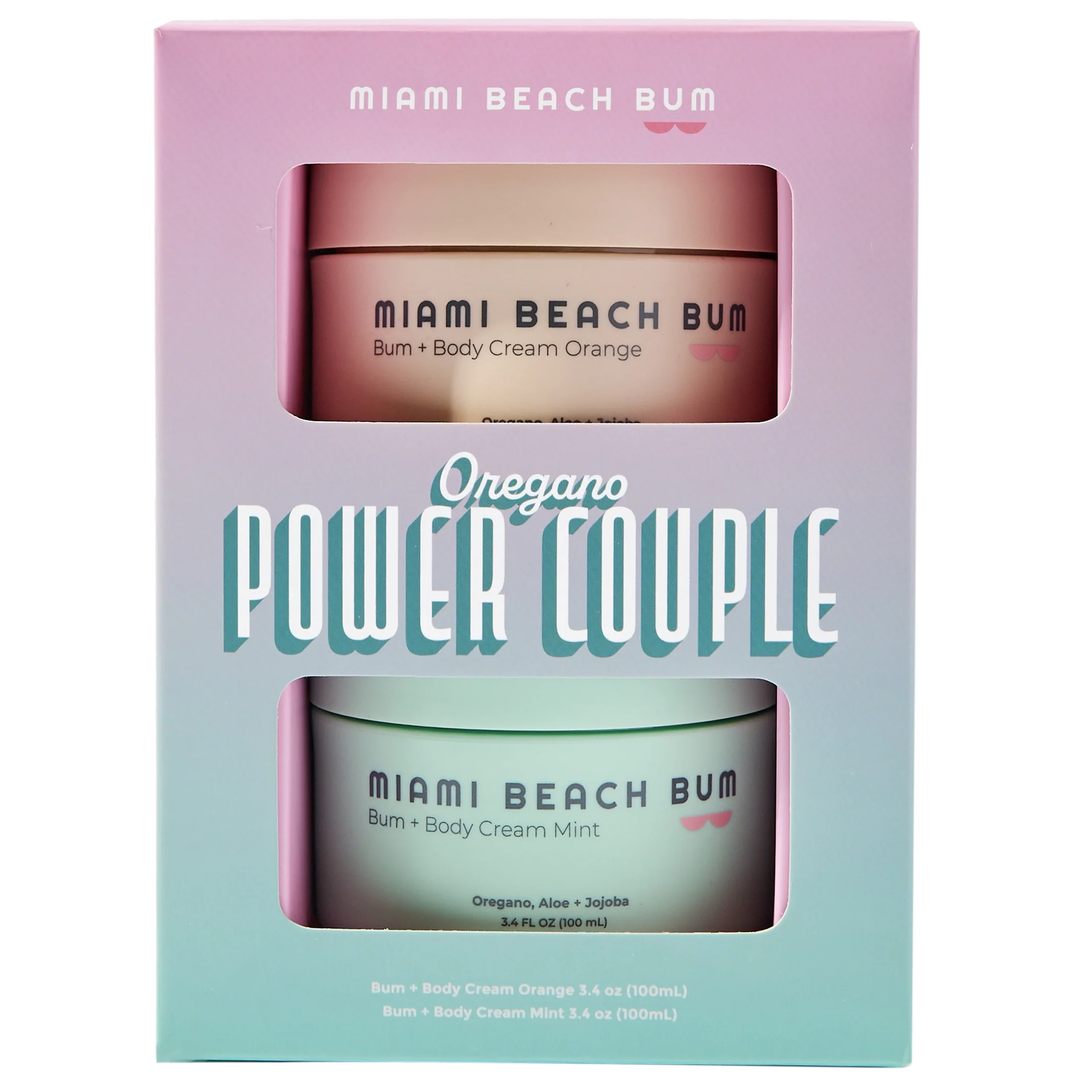 Miami Beach Bum Oregano-powered Bum + Body Cream Kit of 2