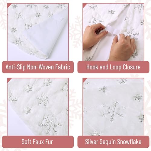 Mr. Pen- Christmas Tree Skirt 48 inches, Knitted Christmas Skirt Tree, Xmas Tree Skirt