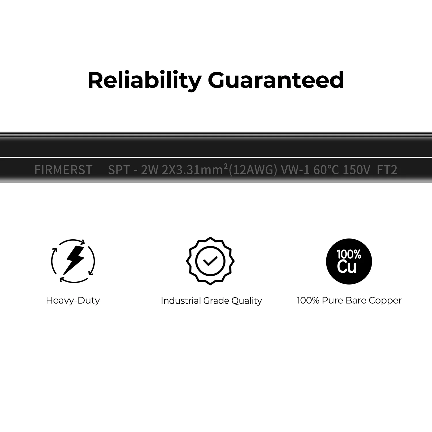 FIRMERST 12/2 Low Voltage Wire Outdoor Landscape Lighting Cable 100 feet