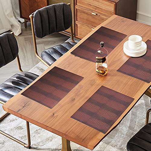 Marble Faux Leather PU Placemats, Set of 4, Washable, Stain Resistant for Dining Room Kitchen Table Decor