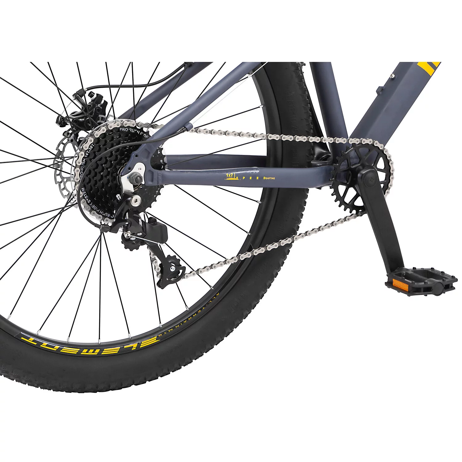 Mongoose Mongoose Colton Mountain Bike, 27.5-Inch Wheel, 7 Speeds, Slate Blue