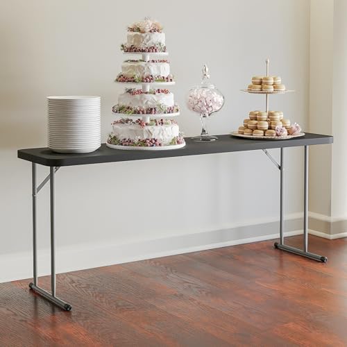 Flash Furniture Kathryn 6' Plastic Folding Training and Event Table, Rectangular Folding Training Table with 220-lb. Static Weight Capacity, White