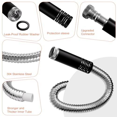 50ft Non-Expanding Garden Hose with 8-Layer Latex Core, Lightweight & Kink-Free, Flexible Heavy Duty Water Hose for Lawn, Yard, Car Washing (3/4