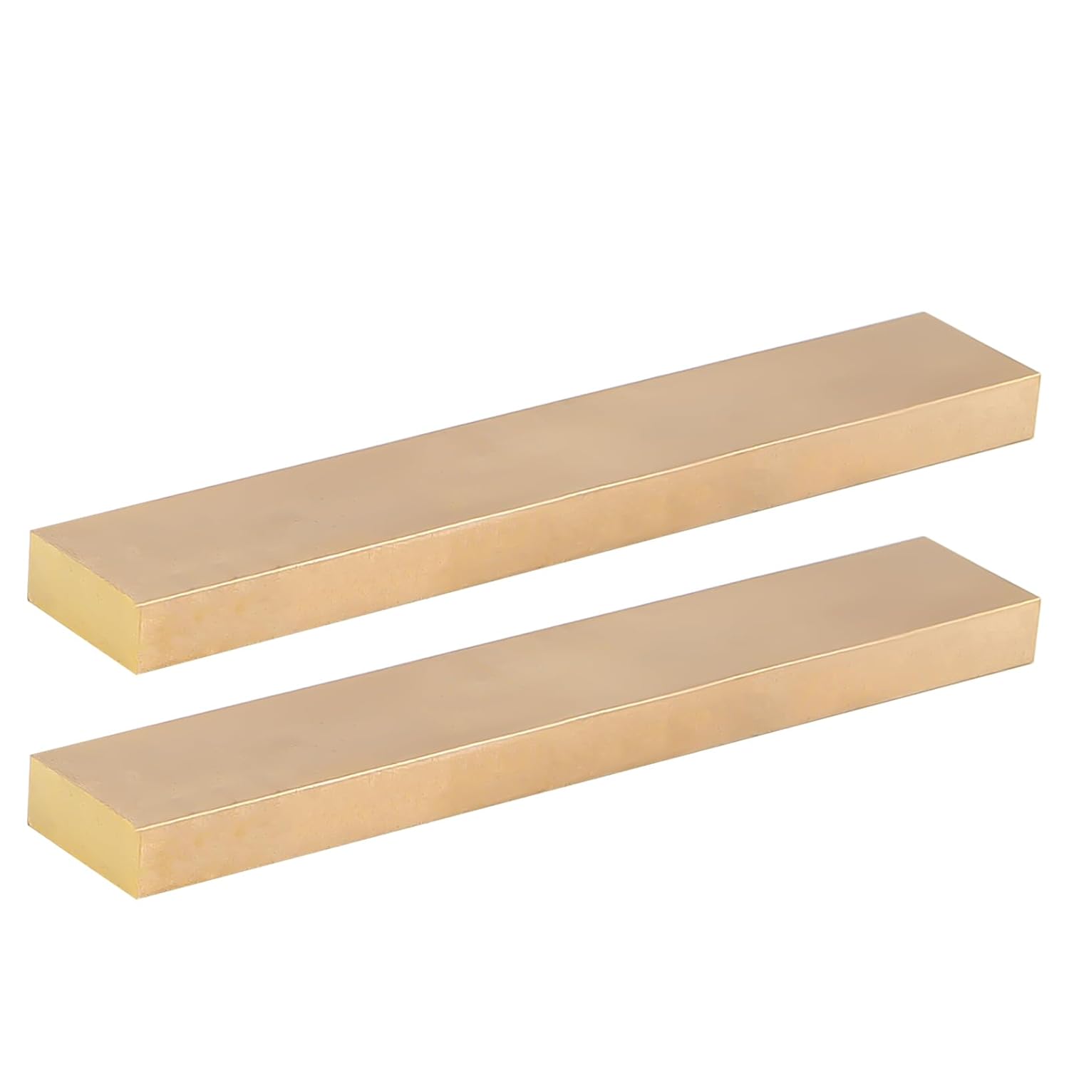 2 Pcs 0.39 x 1 x 6 Inch Brass Flat Bar Stock, Rectangular Brass Bar, Long Solid Plate Mill Stock