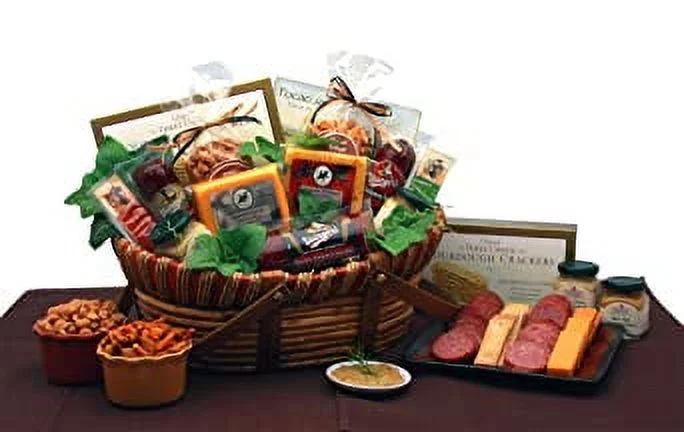Savory Gourmet Meat and Cheese Gift Basket
