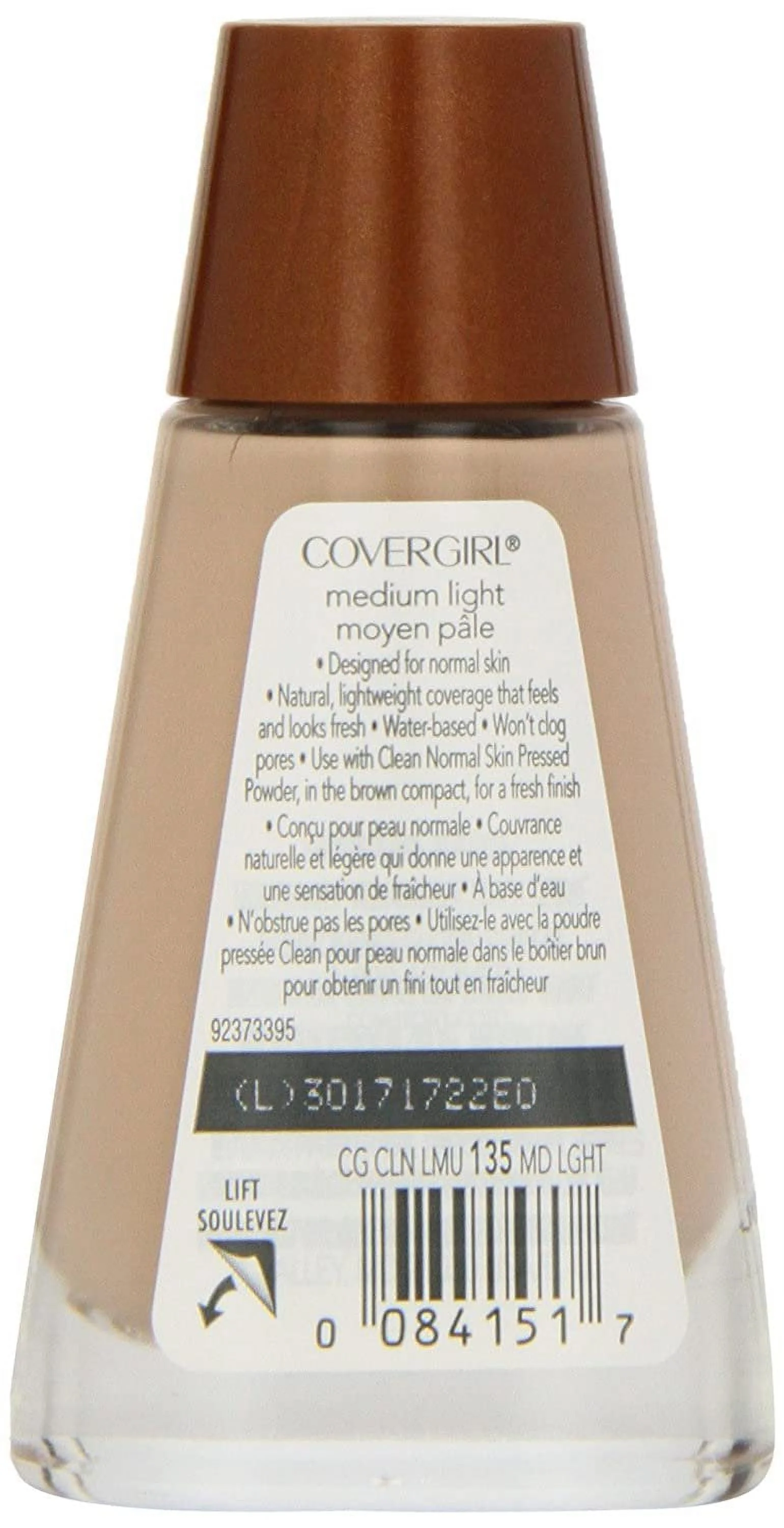 CoverGirl Clean Liquid Makeup Medium Light 135 1.0-Ounce Bottles (Pack of 2)
