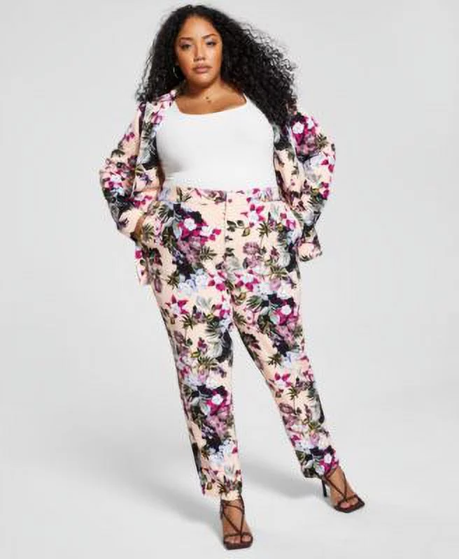 MSRP $99 Nina Parker Trendy Plus Size Floral-Print Pants Multicolor Size 2X