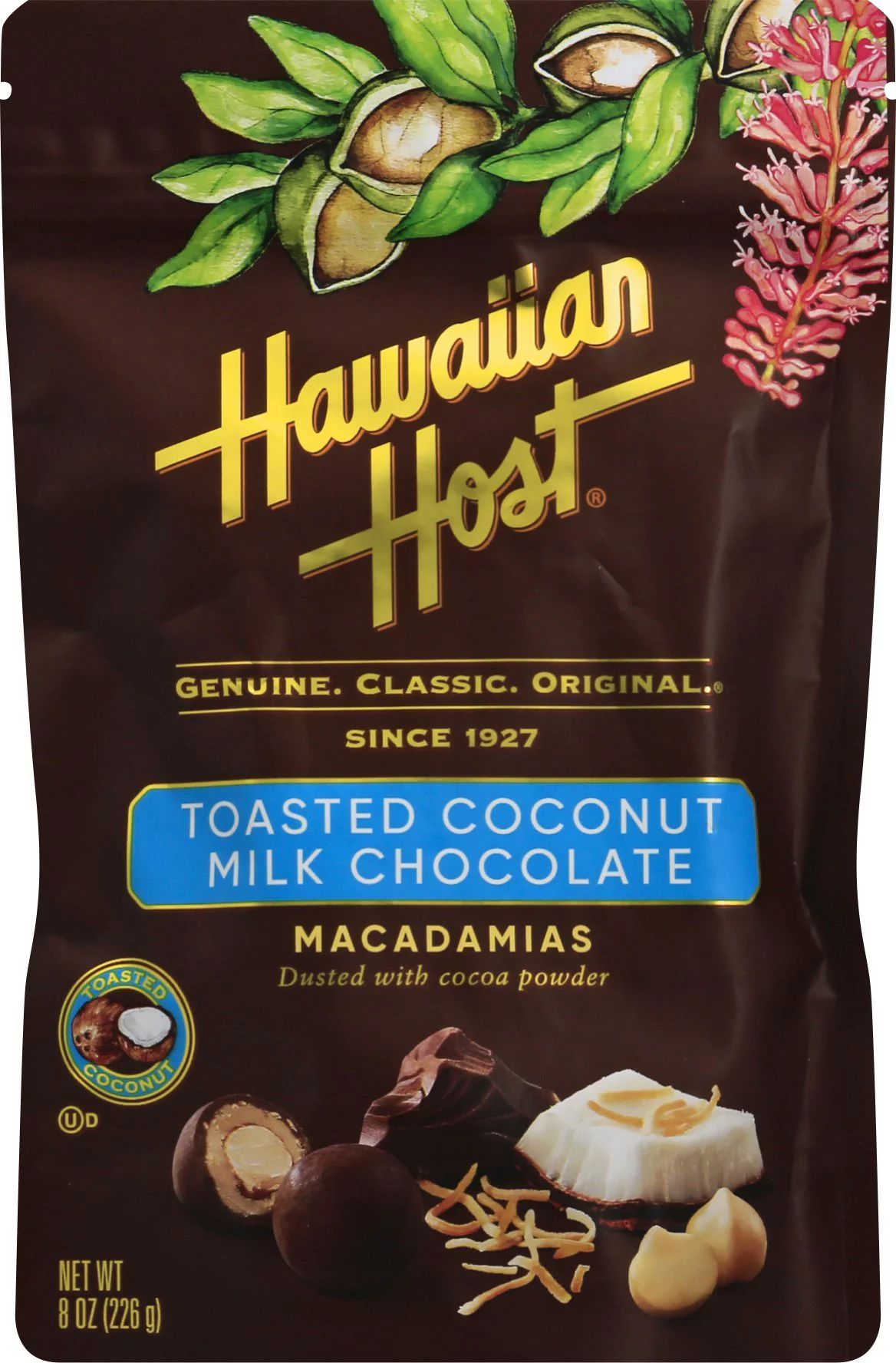 Hawaiian Host Toasted Coconut Milk Chocolate Macadamias 8 oz