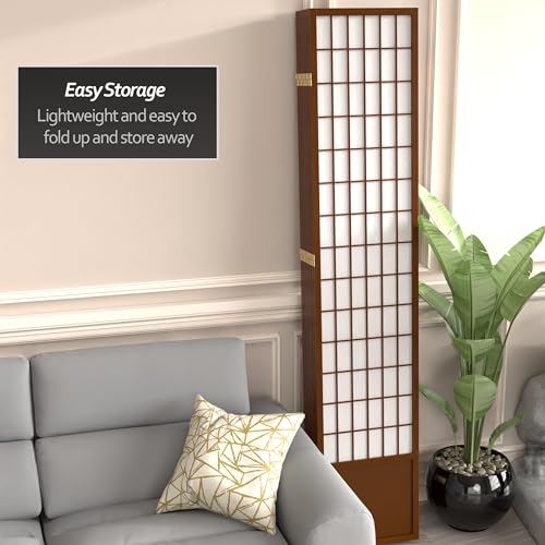 Red Lantern 7 ft. Tall Window Pane Shoji Screen-White-3 Panels Room Divider