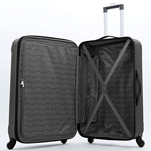 Travelers Club Midtown Hardside Luggage Travel, Black, 4-Piece Set