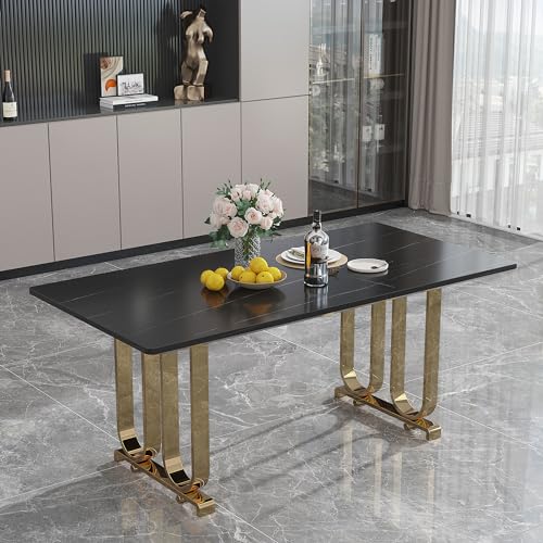 Faux Marble Dining Table for 6 Person, 63