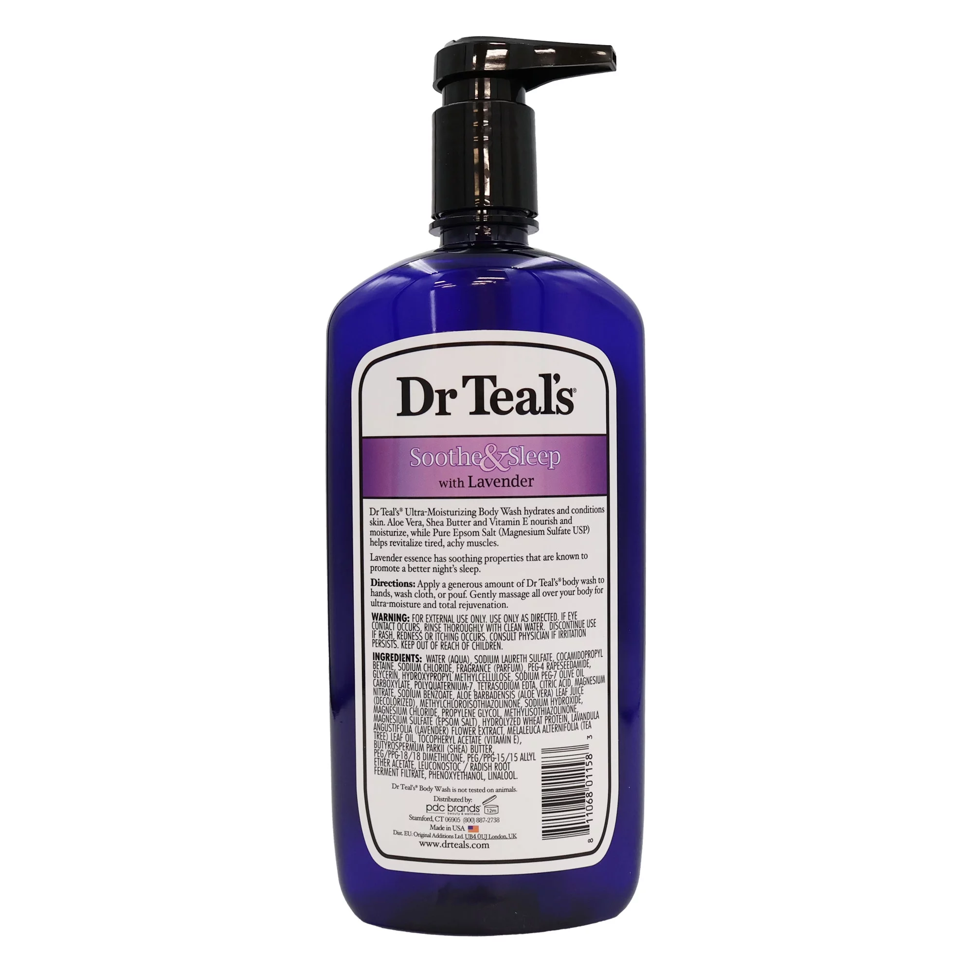 Dr Teals Epsom Salt Body Wash Soothe Lavender, 24 Oz., Pack of 4