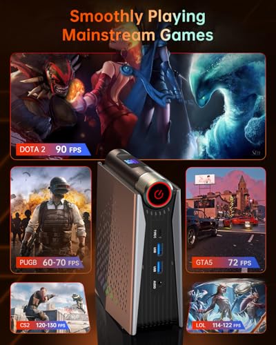 ACEMAGICIAN S3A Mini PC, Ryzen 7 5875U(up to 4.5Ghz), 16GB DDR4 512GB NVME SSD Mini Desktop Computer, Mini Computers [WiFi6/BT5.2] [4K UHD/RGB Lights/3 Adjustable Mode Light Gaming PC