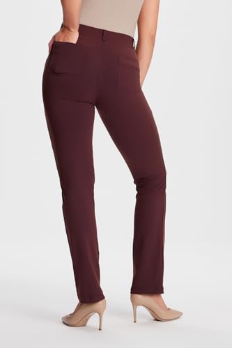 Yogipace,Belt Loops,Women's Petite/Regular/Tall Straight Leg Yoga Dress Pants