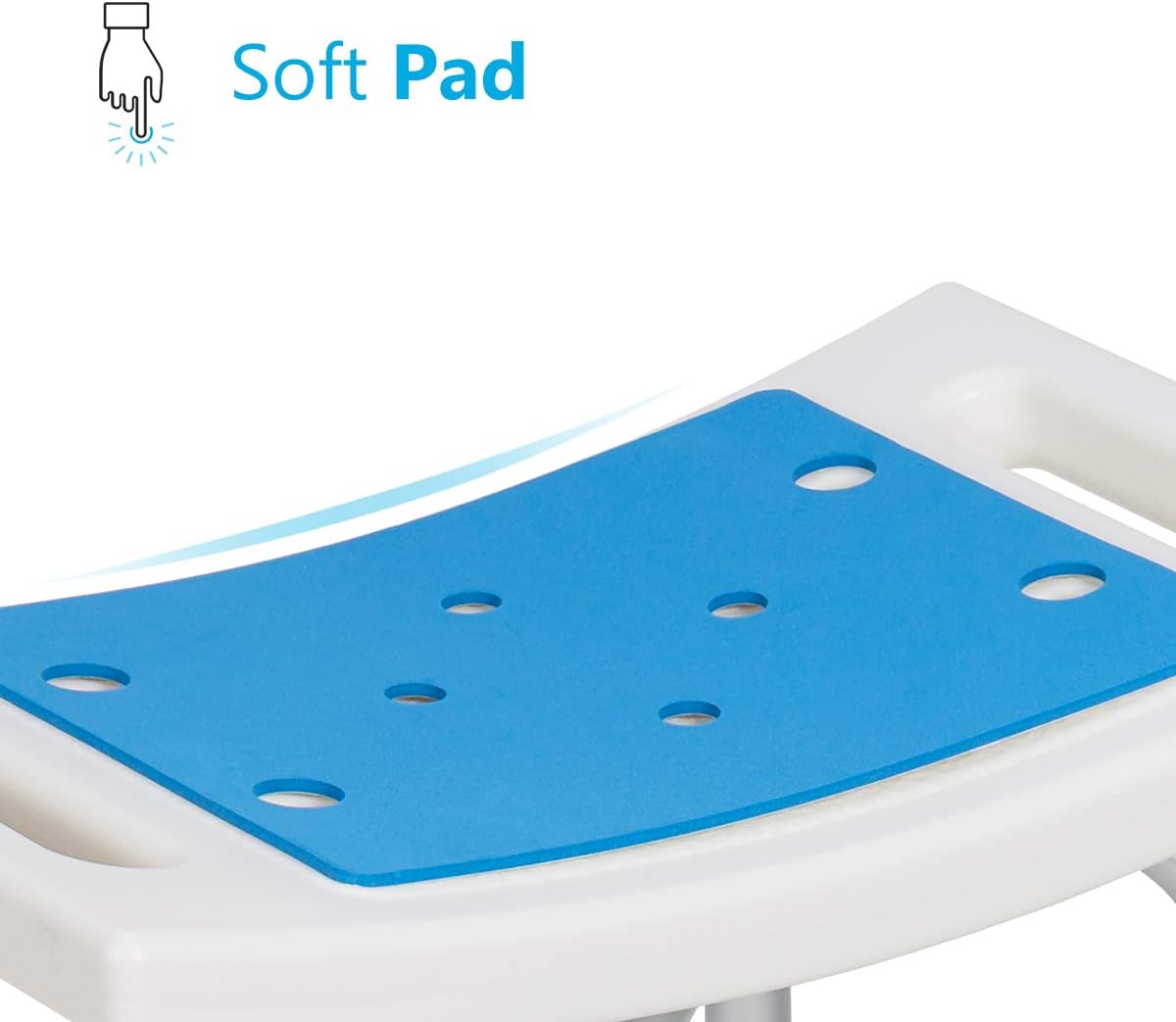 OasisSpace Upright Walker with 12” Pneumatic Wheel and Padded Bath Seat with 6 Height Adjustable Tube